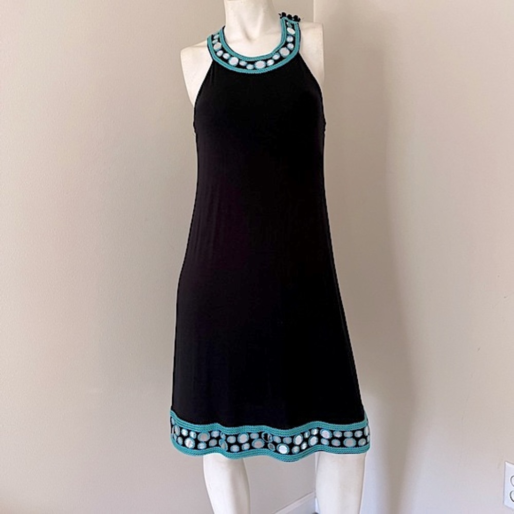 INC International Concepts Black and Teal Midi Dress